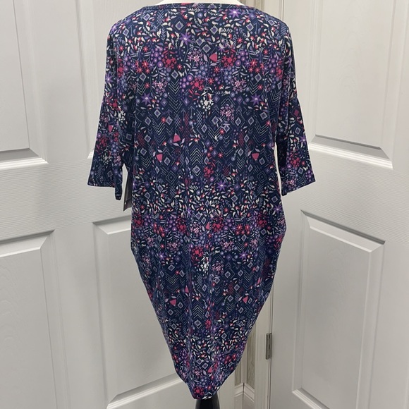 LuLaRoe New XXS Blue Floral Irma Shirt NWT - Picture 4 of 8